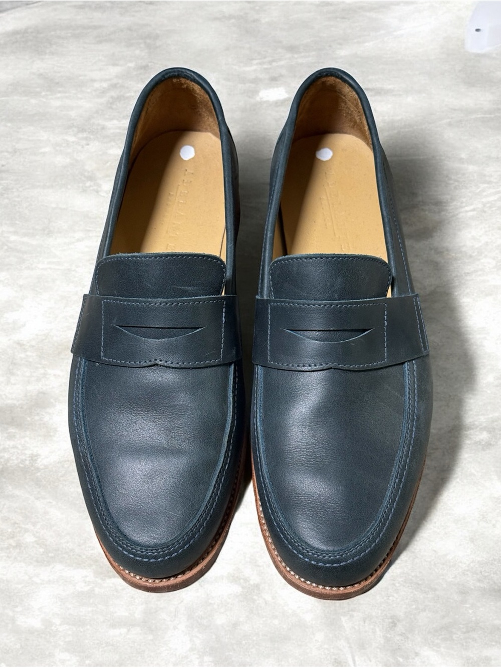 Adelante The Luca Penny Loafer in Denim Blue Leather